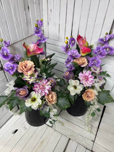 dwa bukiety do wazonu storczki fioletowe wiazanki.jpg