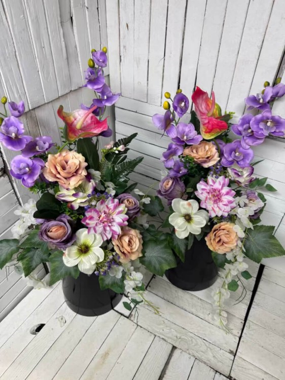 dwa bukiety do wazonu storczki fioletowe wiazanki.jpg