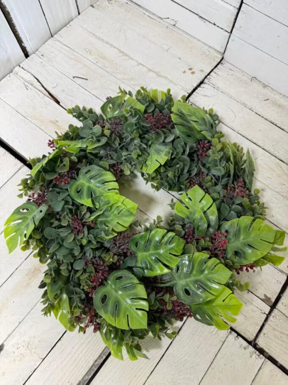 wianek na drzwi cały zielony liscie wianki.jpg