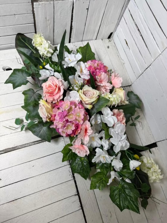 stroik na cmentarz kwiaty na grob kompozycja na cmentarz stroik i bukiet kwiaty sztuczne komplet nagrobny (1).jpg