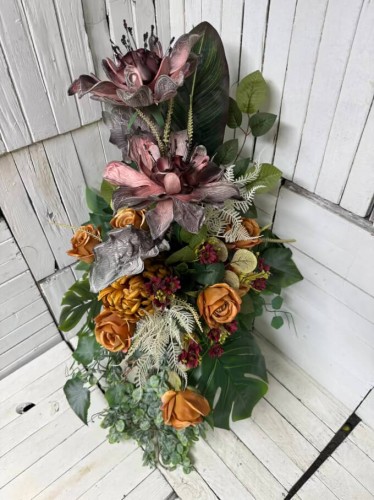 nowoczesny bukiet na mentarz 80 cm wielki duzy stroik do wazonu.jpg