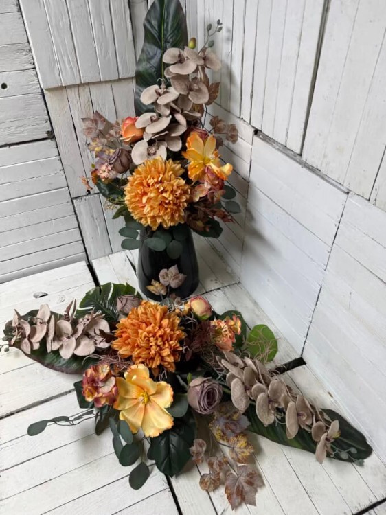 złociste chryzantemy-nowosc-kwiaty-sztuczne-stroik na cmentarz-stroiki-kompozycje-komplety na grob.jpg