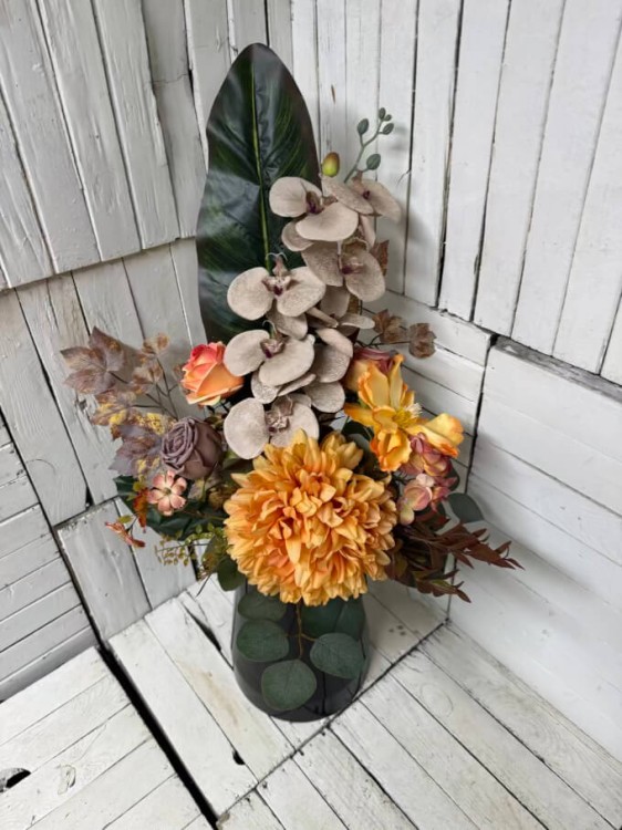 jesienne-kwiaty-bukiet-wiazanka-wazonik-nowosc-kwiaty-sztuczne-stroik na cmentarz-stroiki-kompozycje-komplety na grob.jpg