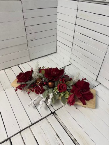 piekna klasyczna-dekoracja świąteczna bożonarodzeniowa elegancka pasująca na stół komodę, nagrobek.jpg