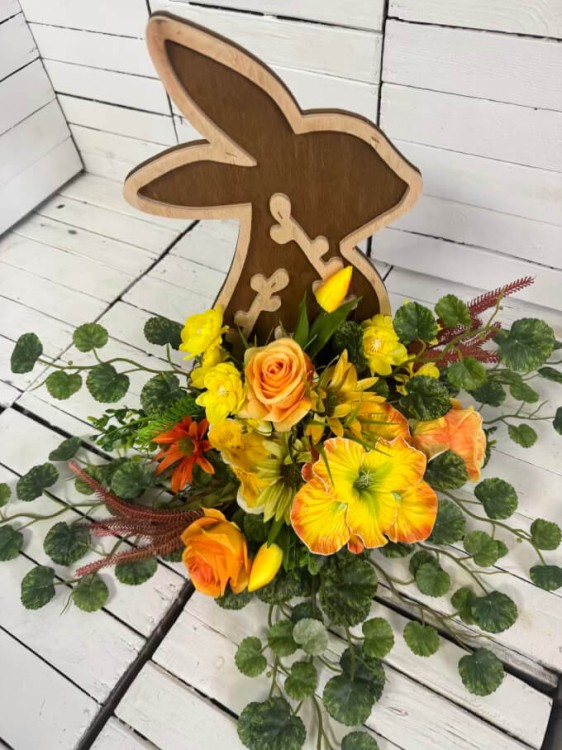 królik-komplet na cmentarz wiosenny-kwiaty na cmentarz-wielkanocne-komplety-na-grob