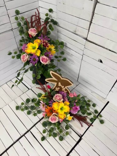 komplet na cmentarz wiosenny-kwiaty na cmentarz-eleganckie-wiosenne-kwiaty