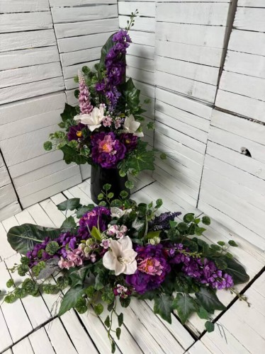 Komplet nagrobny – duży stroik i bukiet dekoracja na grób