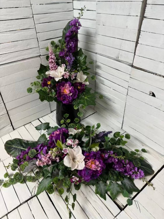 Komplet nagrobny – duży stroik i bukiet dekoracja na grób